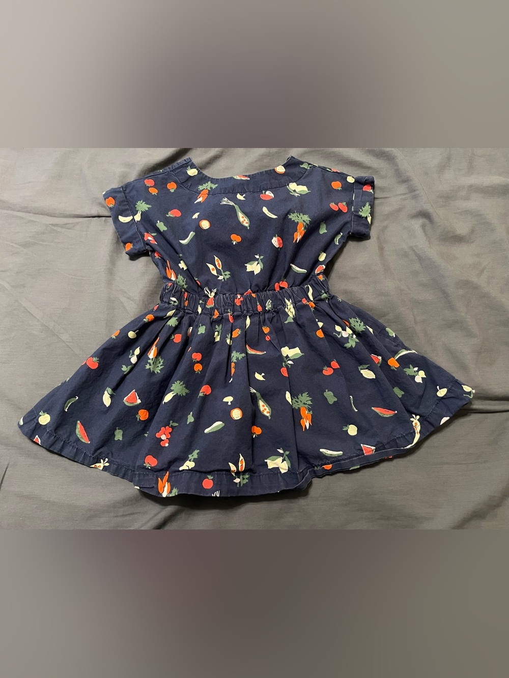 Crewcuts Little Girl Farmers Market Dress Navy Blue 2T